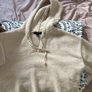 H&M Beige Knit Hoodie Sweater
